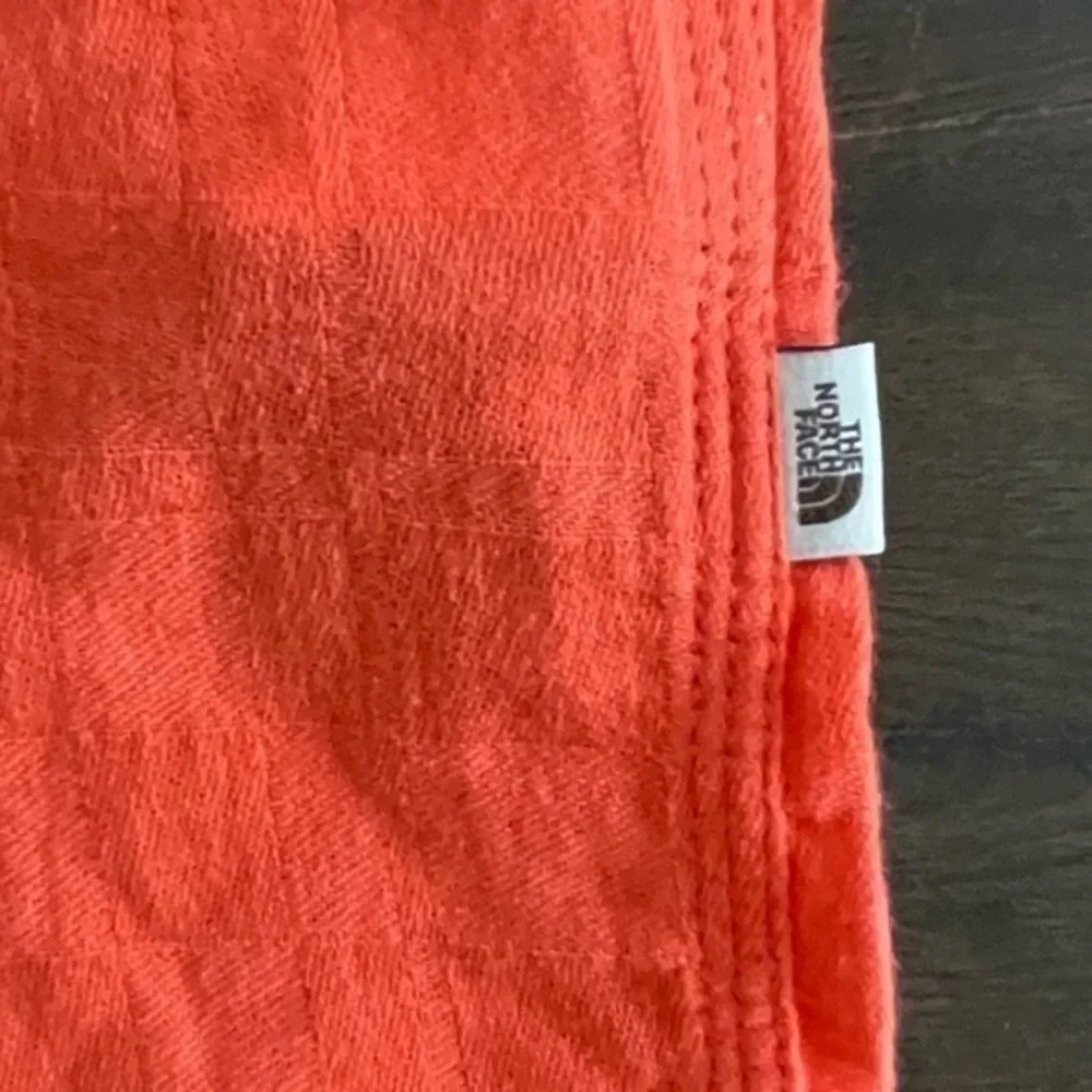 THE‎ NORTH FACE Loghill Jacquard Short Sleeve Shirt Cotton Hemp Orange Size XL